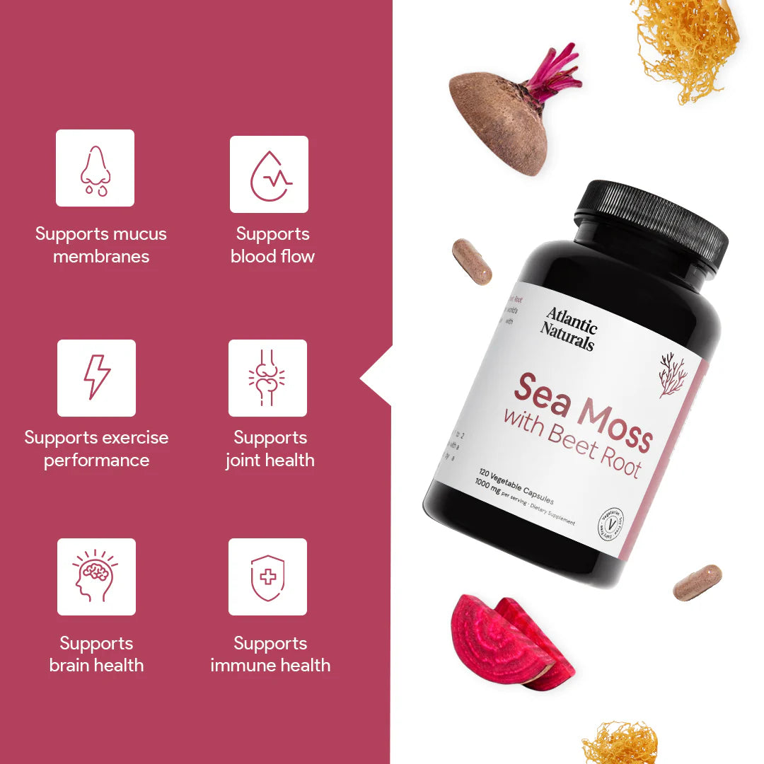 Irish Sea Moss + Beet Root Capsules | Organic | 1000mg