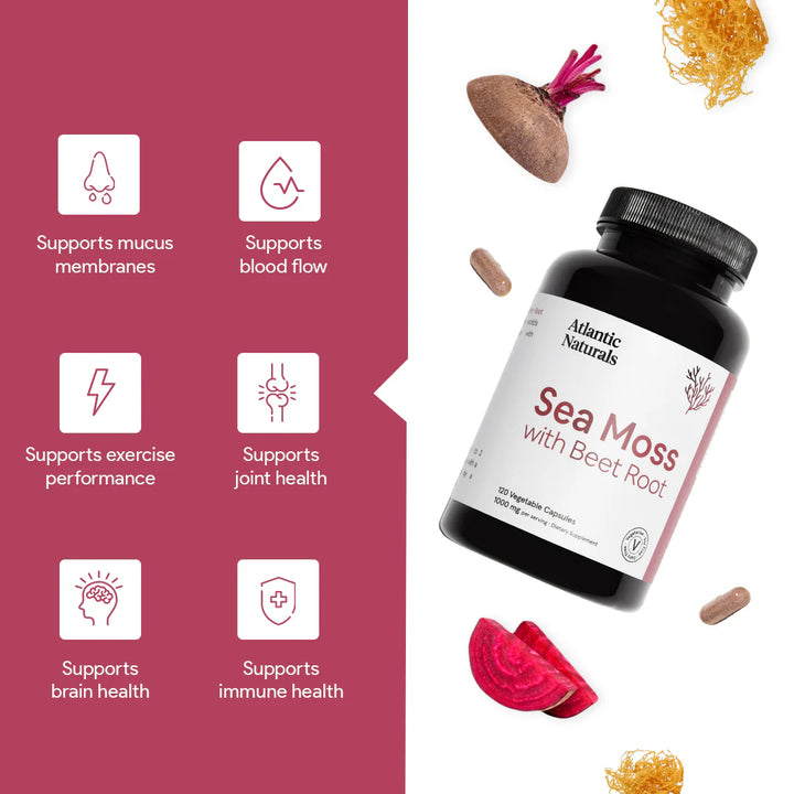 Irish Sea Moss + Beet Root Capsules | Organic | 1000mg