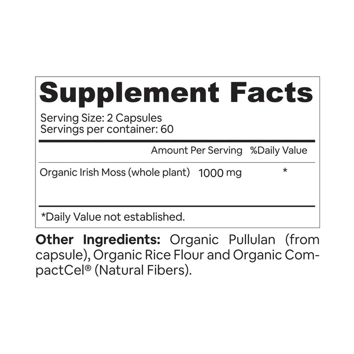 Irish Sea Moss Capsules | Organic |120 count | 1000mg