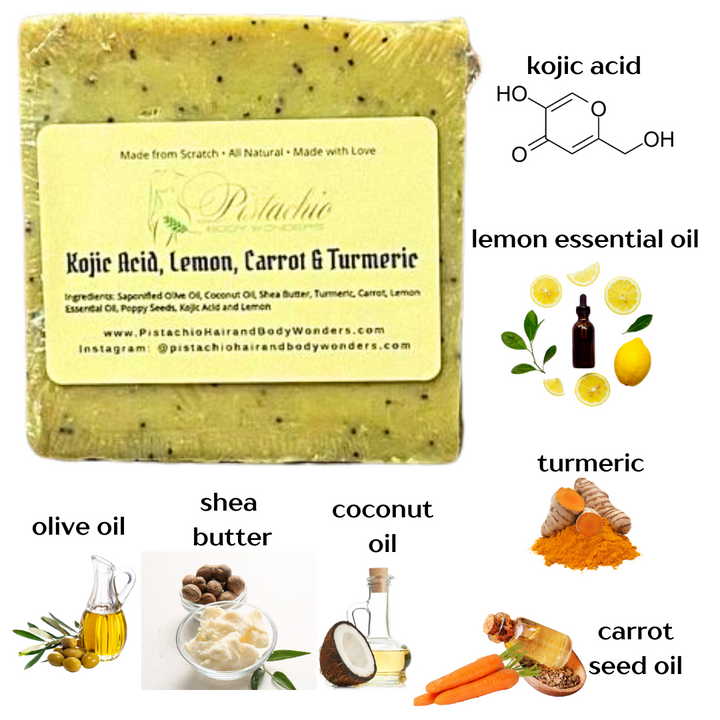 Kojic Acid, Lemon, Carrot and Turmeric Soap