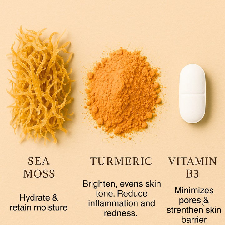 Face + Body Wash - Sea Moss, Turmeric, Vitamin B3 - 8 oz